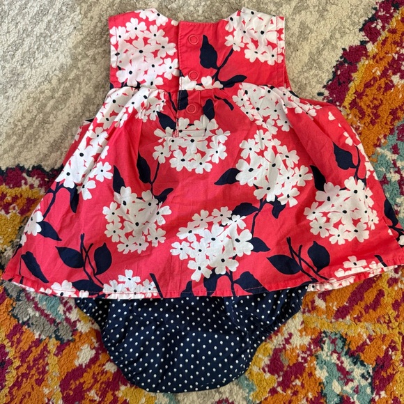 Carter's Pink and Navy Floral Bodysuit Dress - Picture 3 of 4